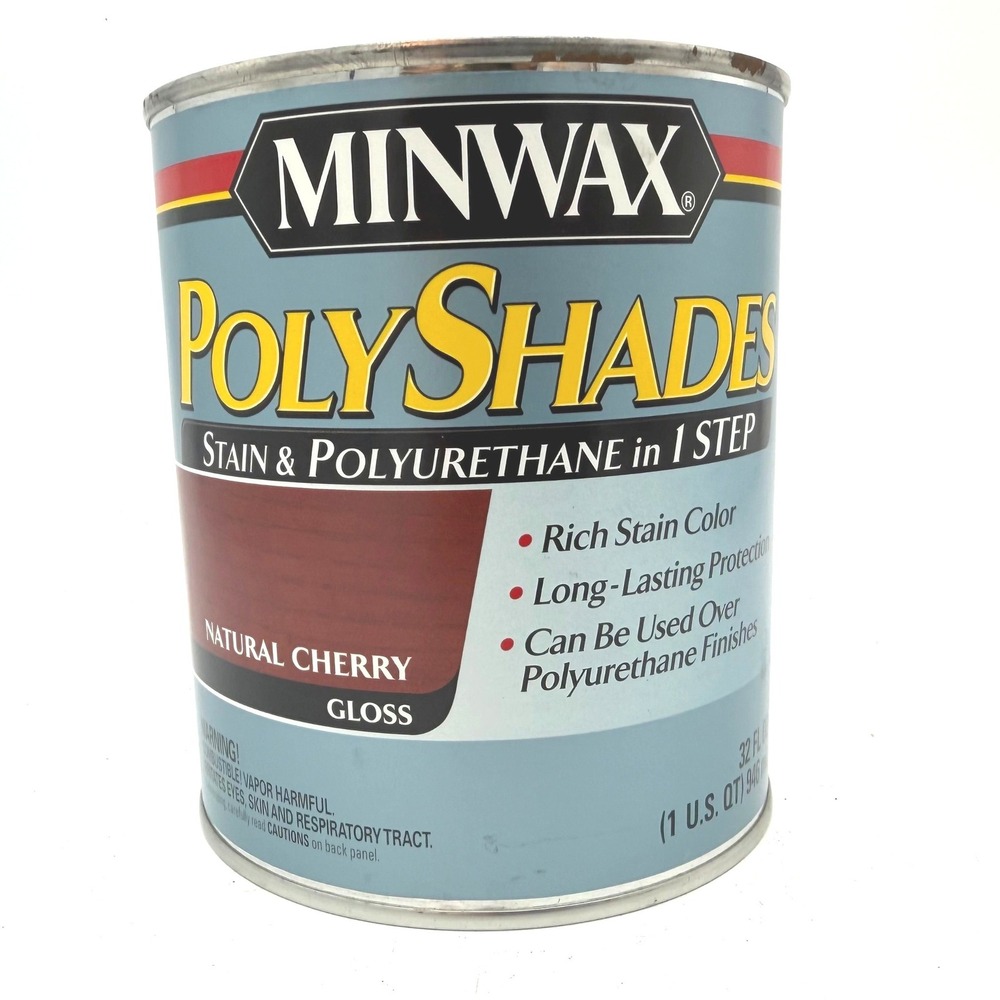 Minwax PolyShades Natural Cherry Gloss Stain & Polyurethane 1 Quart 1 Step NEW